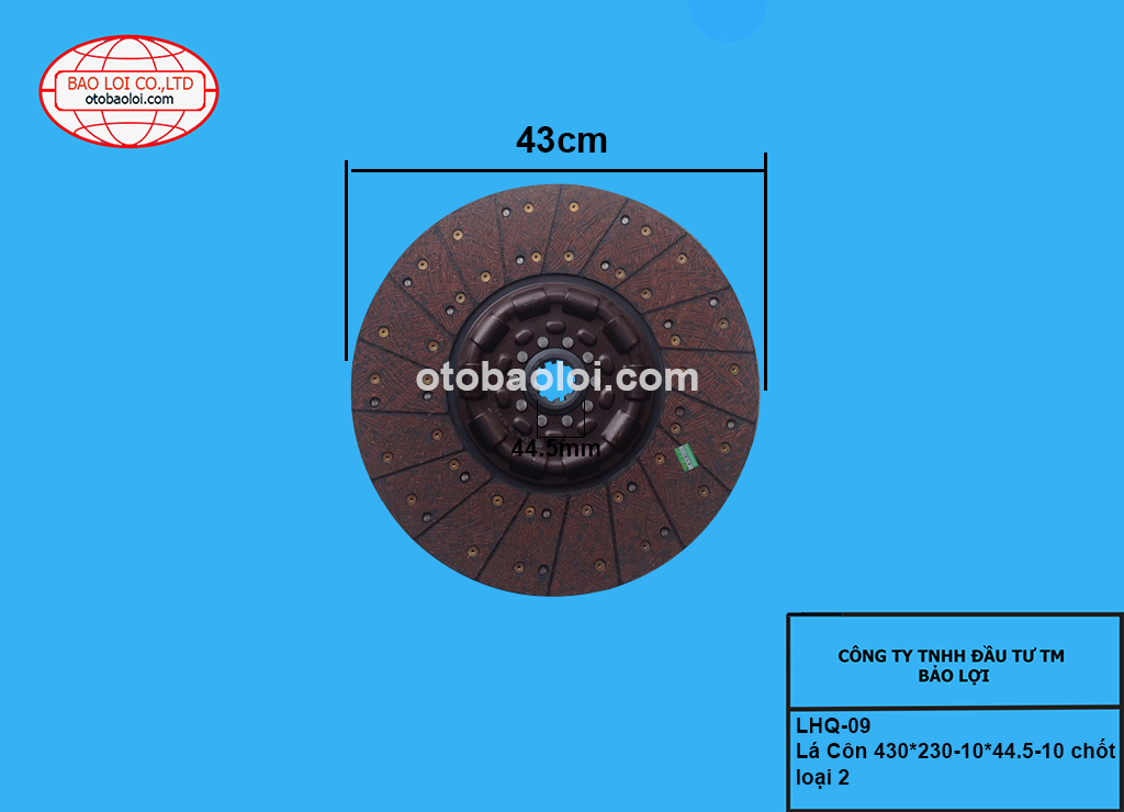 Lá Côn 430*230-10*44.5-10 chốt loại 2